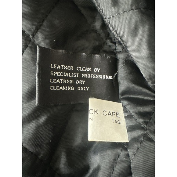 Hard Rock Cafe Atlanta Sze Med Leather Wool Jacket Blk Love Serve ALL 90's Retro - Picture 11 of 16